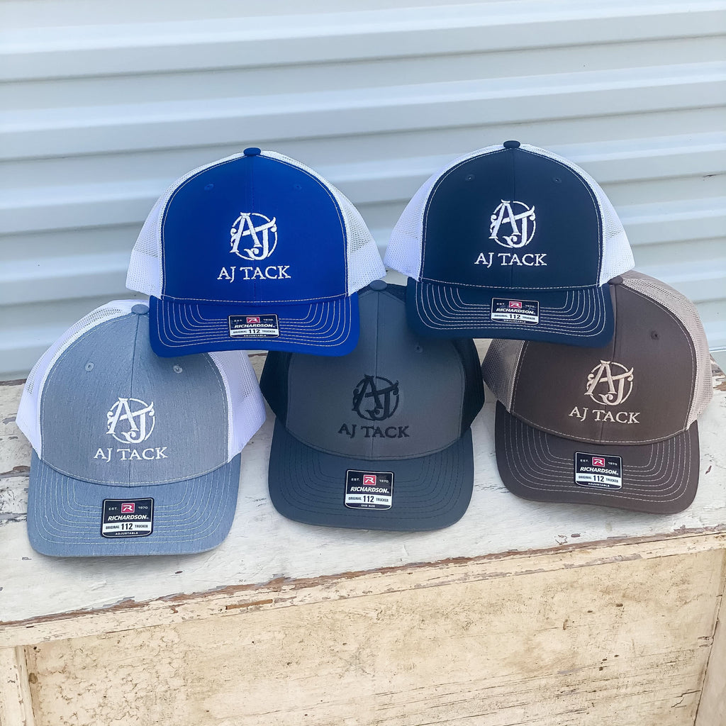 AJ Tack Heather Grey Embroidery Mesh Back Cap