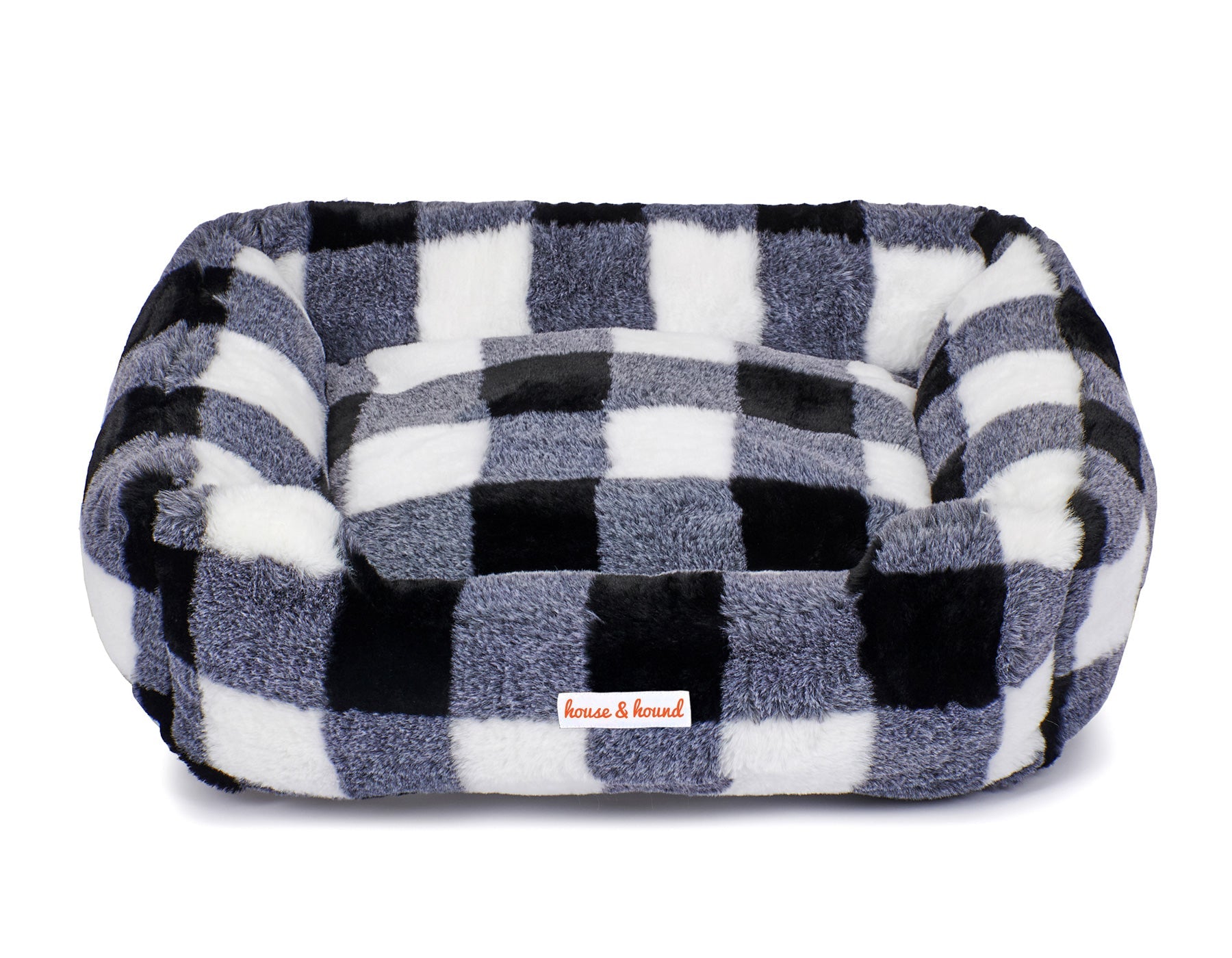 Faux Mink Dog Bed – Black & White