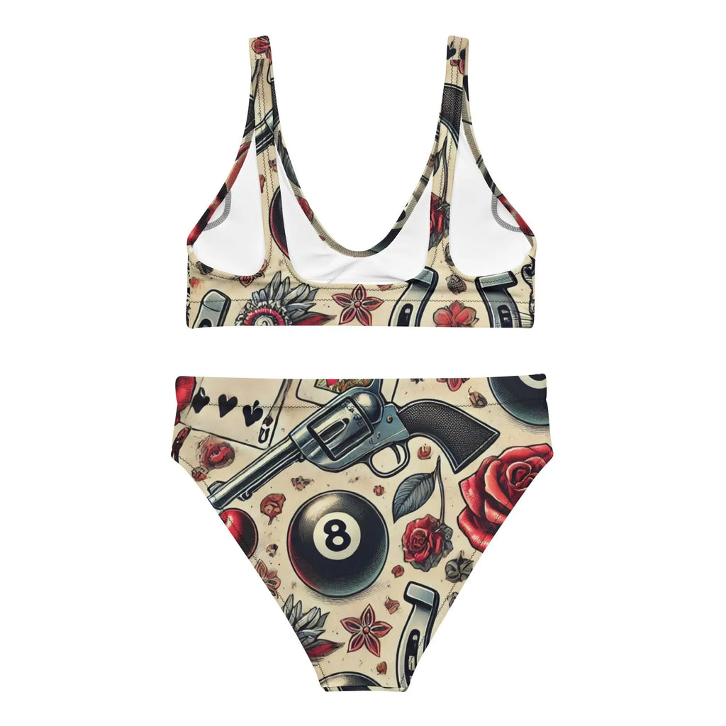 Guns Up High Waist Bikini
