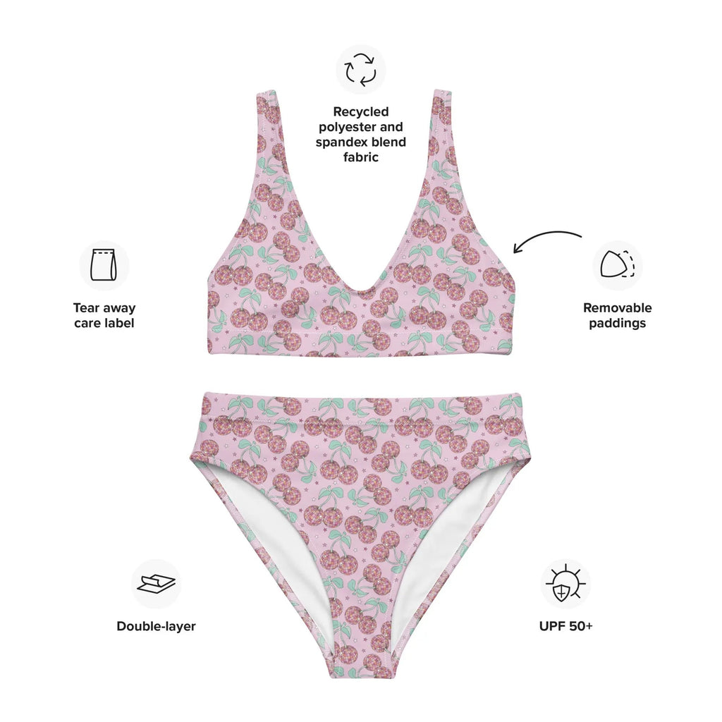 Cherry Groove High Waist Bikini