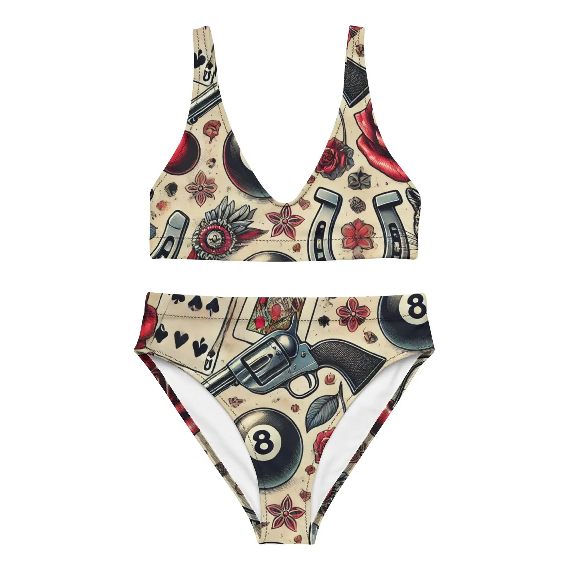 Guns Up High Waist Bikini