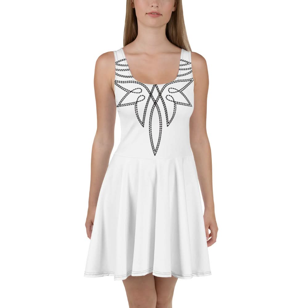Women's Boot Stitch Print Skater Dress