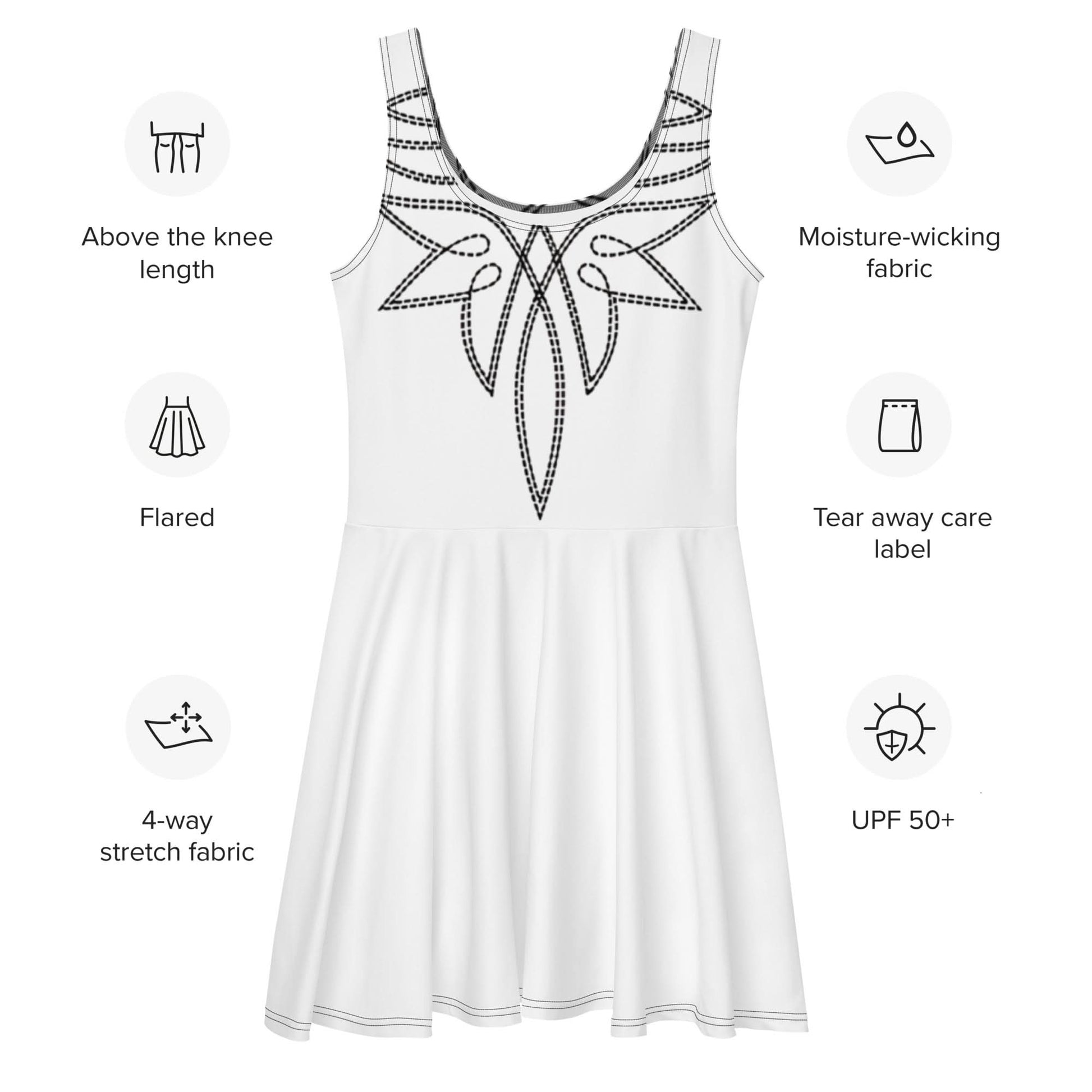 Women's Boot Stitch Print Skater Dress