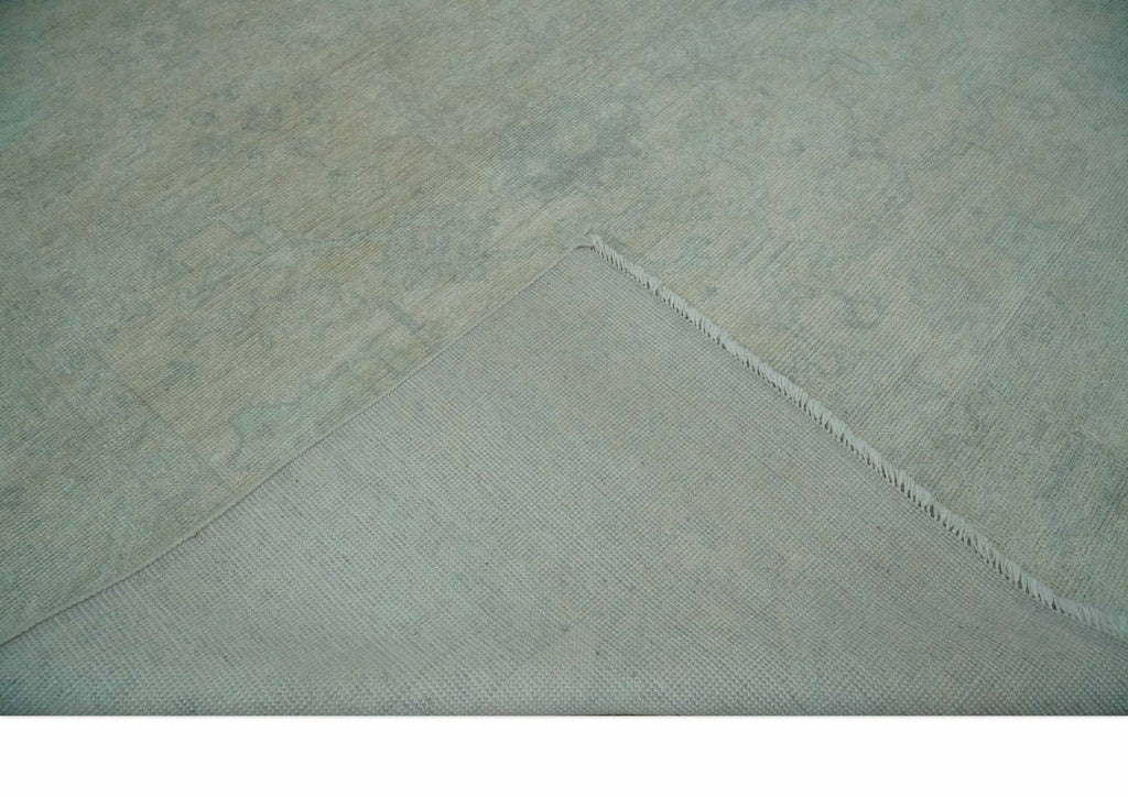 Antique look Beige and Gray Hand Knotted Oriental Oushak 8x10 wool Area Rug