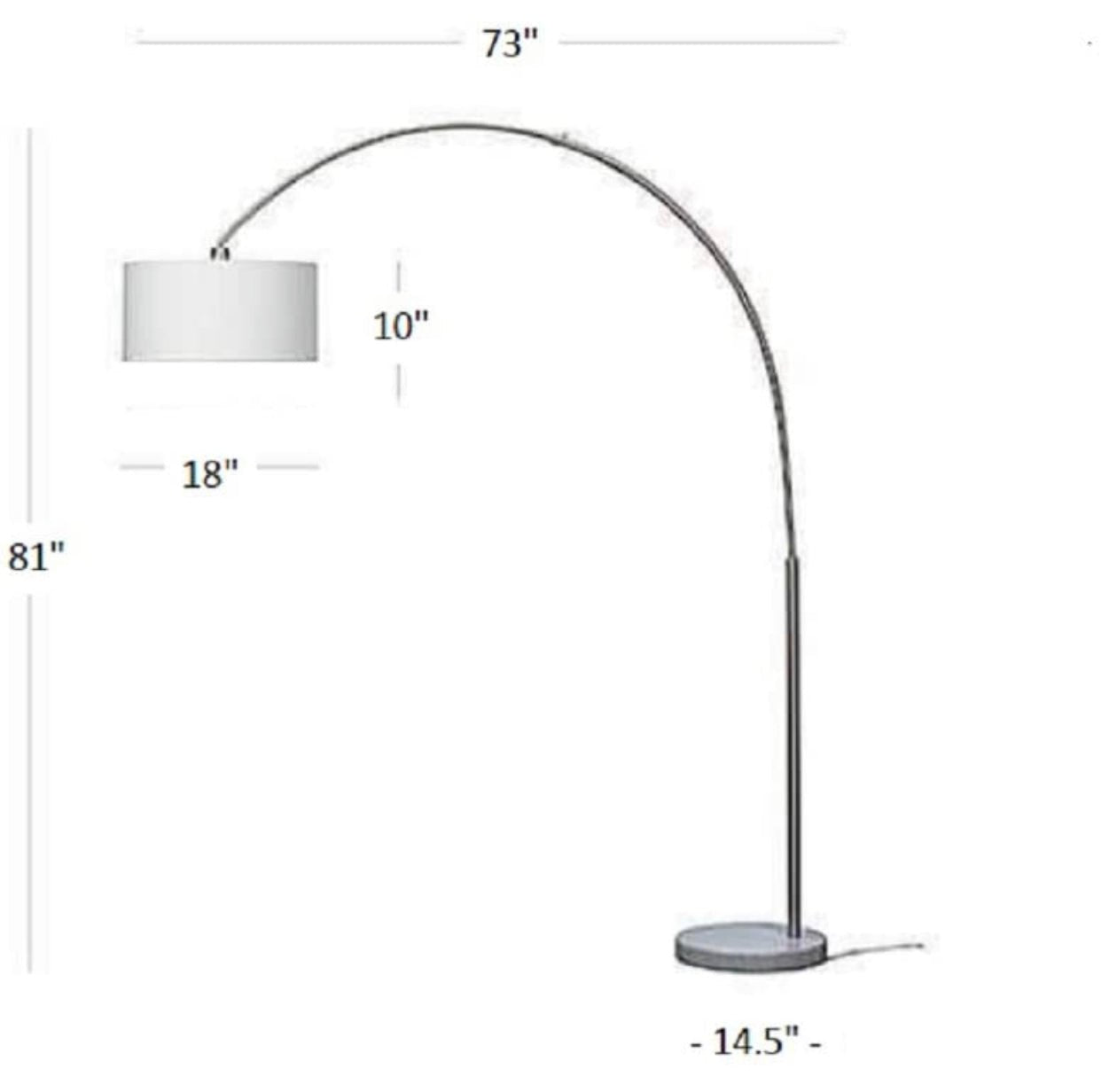 Arc Floor Lamp with Unique Hanging Drum - Arching Over The Couch