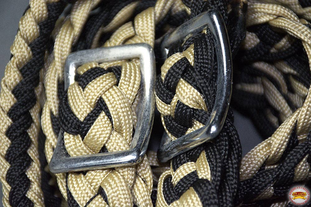 1" 8Ft Braided Poly Barrel Rein Horse Racing Flat Grip Knots