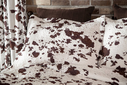 Wrangler Cowhide Print Quilt Set – Rustic Western Bedding in Twin, Queen & King Sizes