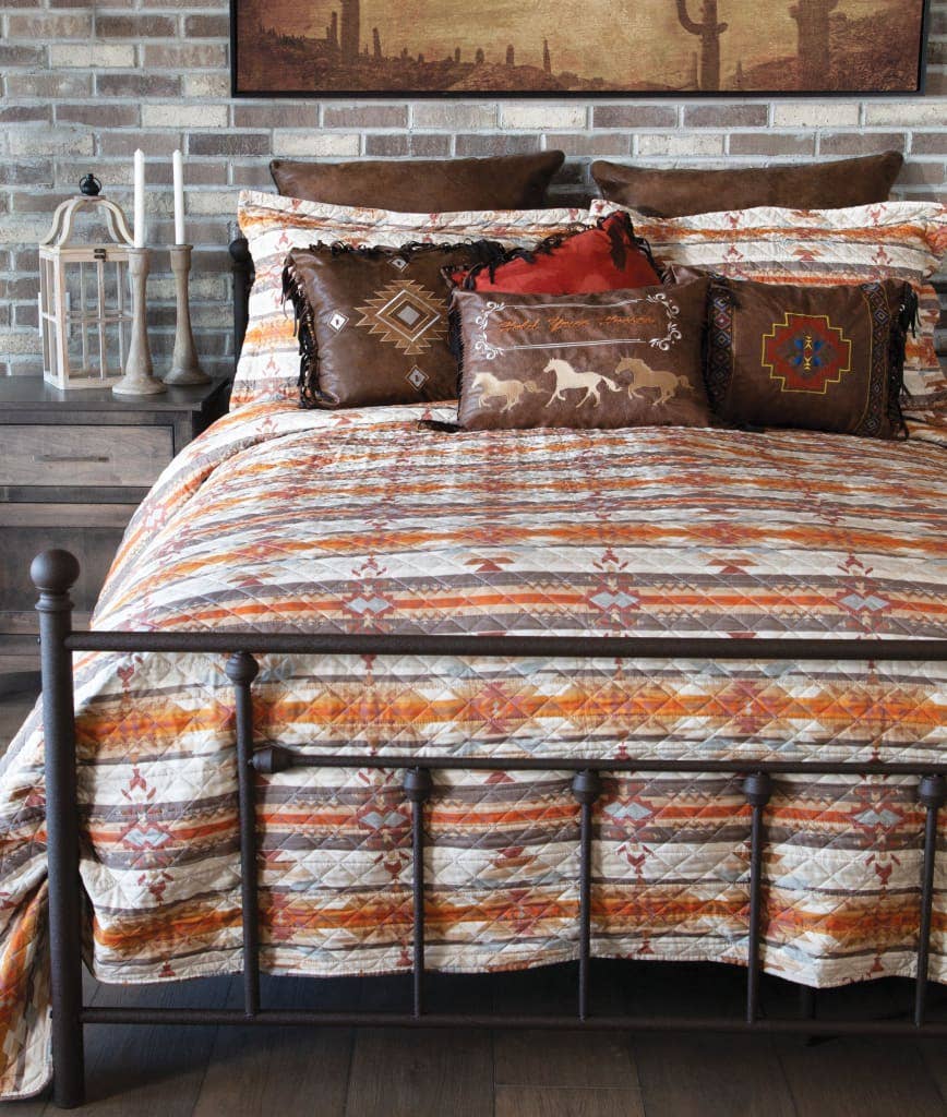 Wrangler Amarillo Sunset Southwestern Quilt Set – 3-Piece Bedding by Carstens