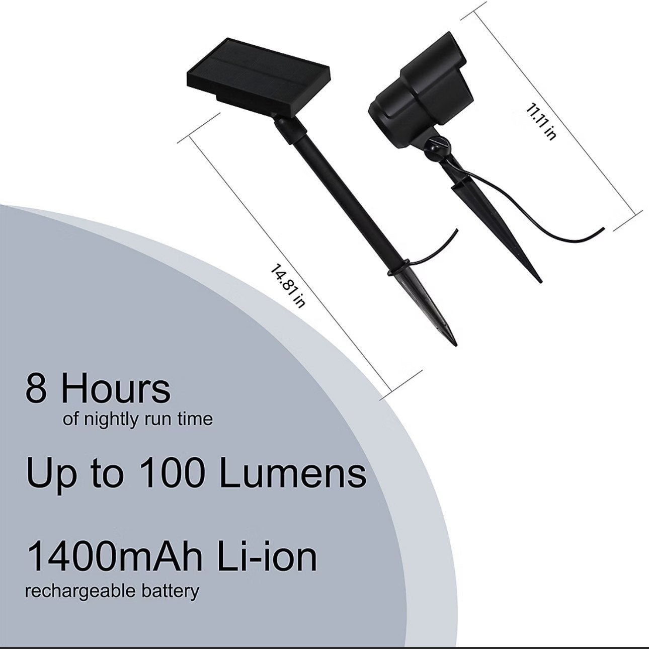 Berkley Jensen 2 Pack Solar LED Spotlights 100 Lumen