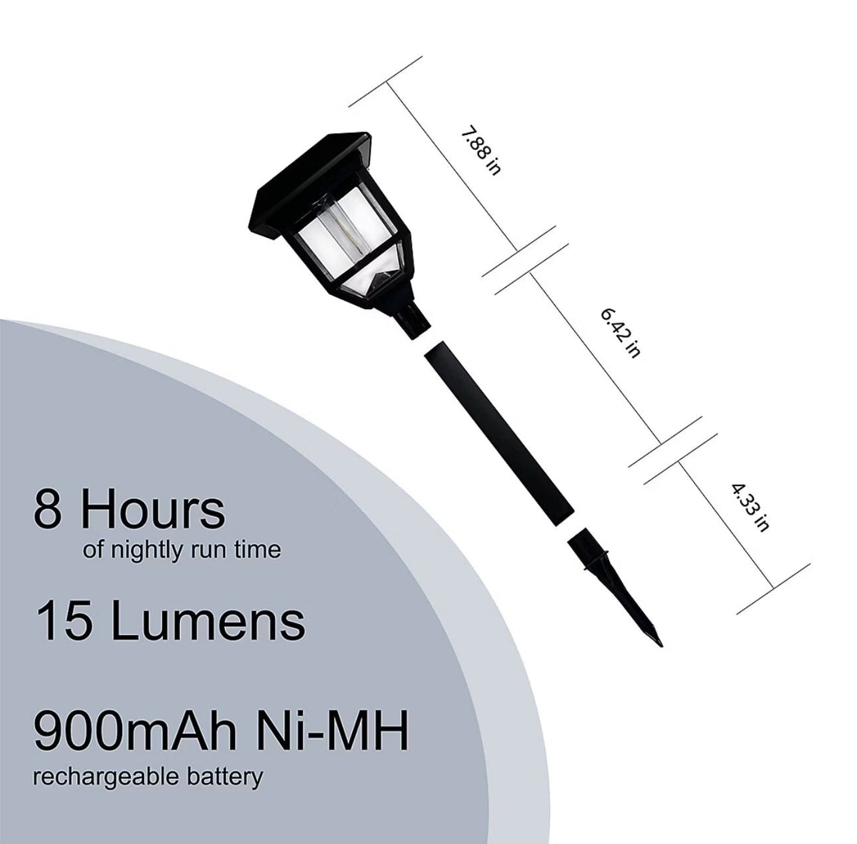 Berkley Jensen Solar LED Pathway Lights 5-Pack – 15 Lumen Filament Bulbs, Graphite Black
