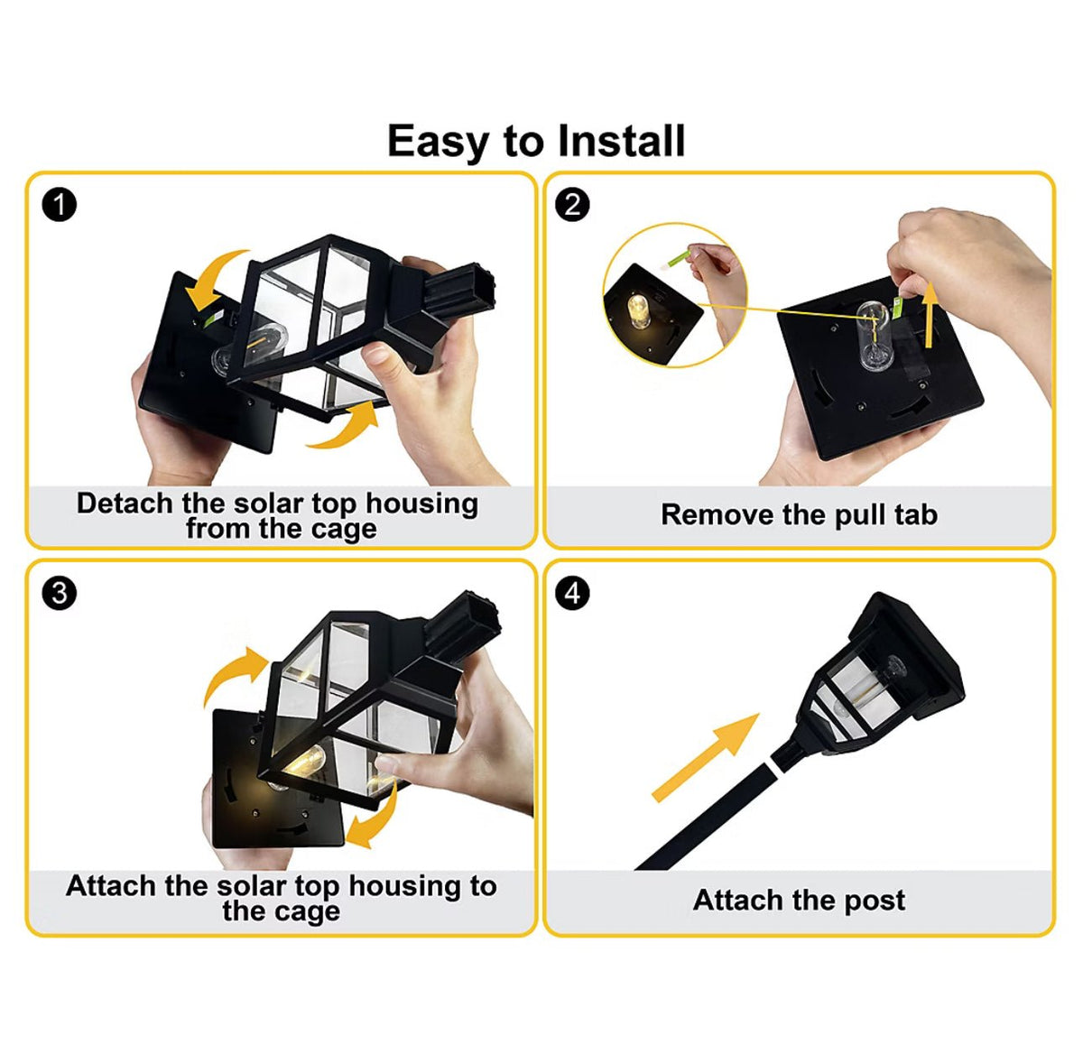 Berkley Jensen Solar LED Pathway Lights 5-Pack – 15 Lumen Filament Bulbs, Graphite Black