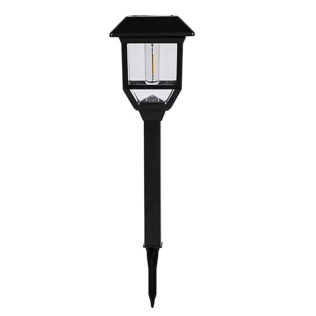 Berkley Jensen Solar LED Pathway Lights 5-Pack – 15 Lumen Filament Bulbs, Graphite Black