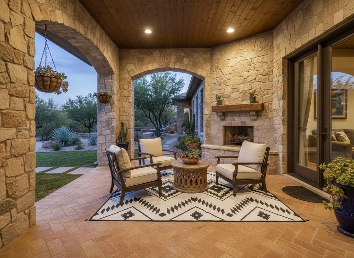 Black + Ivory - 9ft x 12ft - RANCH RUGS  -THE DAVIS -