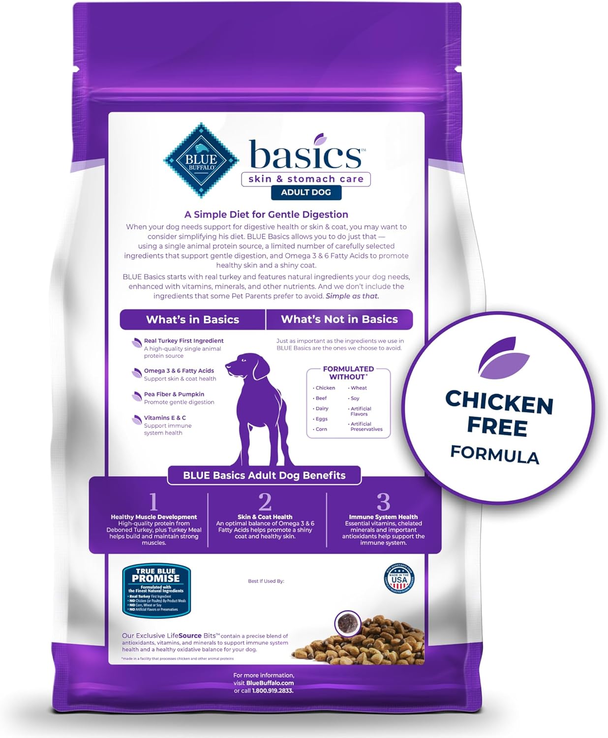 Blue Buffalo Basics Adult Grain-Free Turkey & Potato, Limited Ingredient Dry Dog Food