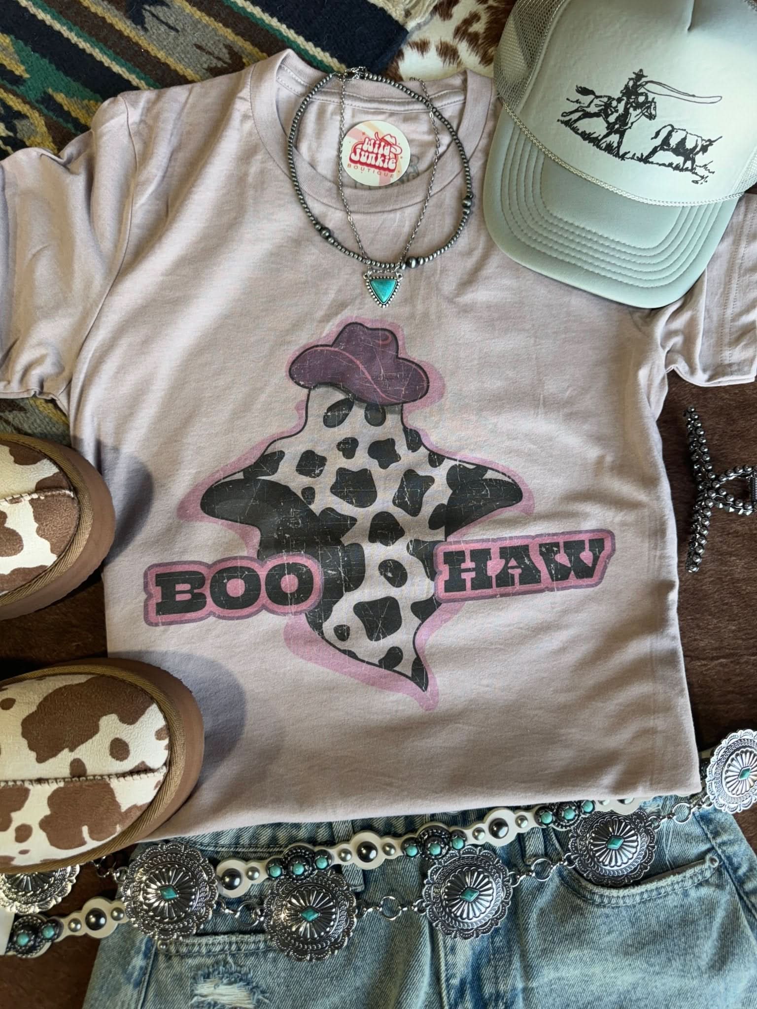 Boo Haw Ghost Halloween Graphic Tee