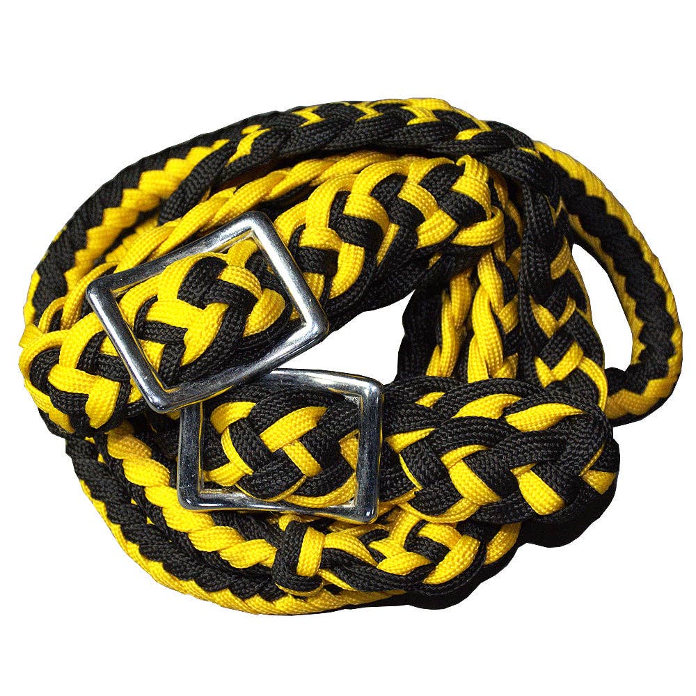 1" 8Ft Braided Poly Barrel Rein Horse Racing Flat Grip Knots
