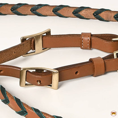 8 Feet Western Horse Leather Laced Barrel Roper Reins