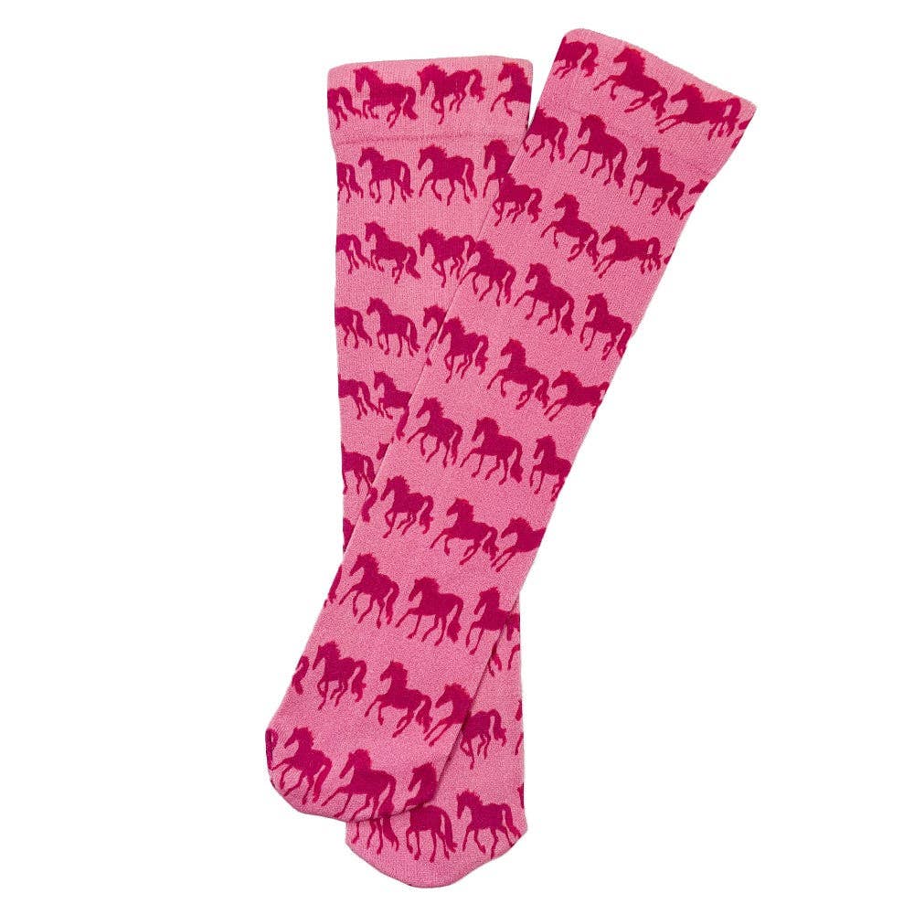 AWST Int'l Children's Lila Frolicking Horse Socks: Pink / STD