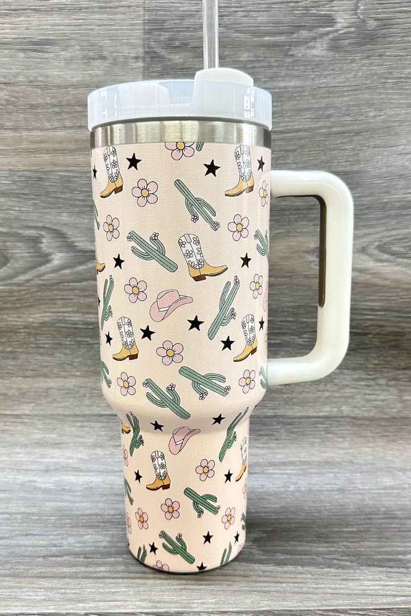 CACTUS BOOTS STAINLESS STEEL TUMBLERS CUP 40oz