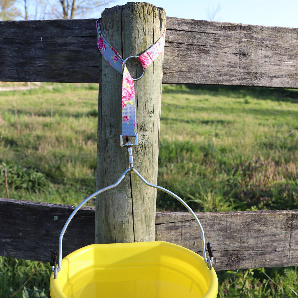 Derby Originals Heavy Duty Adjustable Overlay 30” Nylon Hanging Bucket Straps for Water and Feed Buckets - Available in Four Fun Patterns