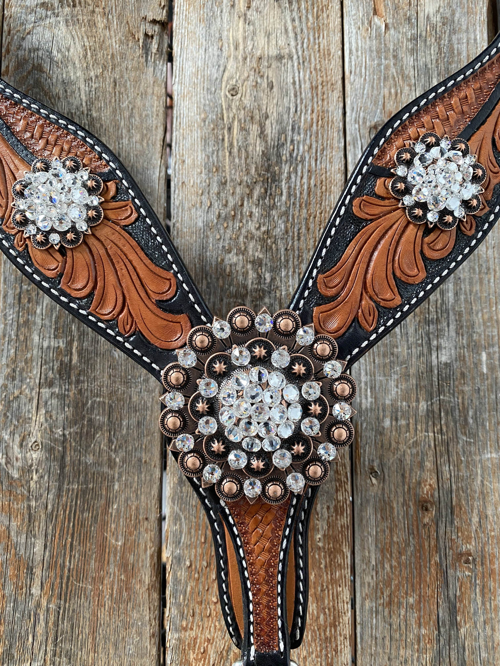 Leaf Scalloped Clear One Ear & Breastcollar #OEBC424