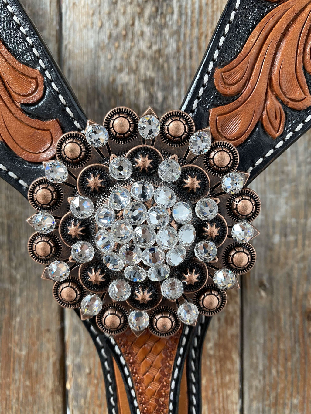 Leaf Scalloped Clear One Ear & Breastcollar #OEBC424