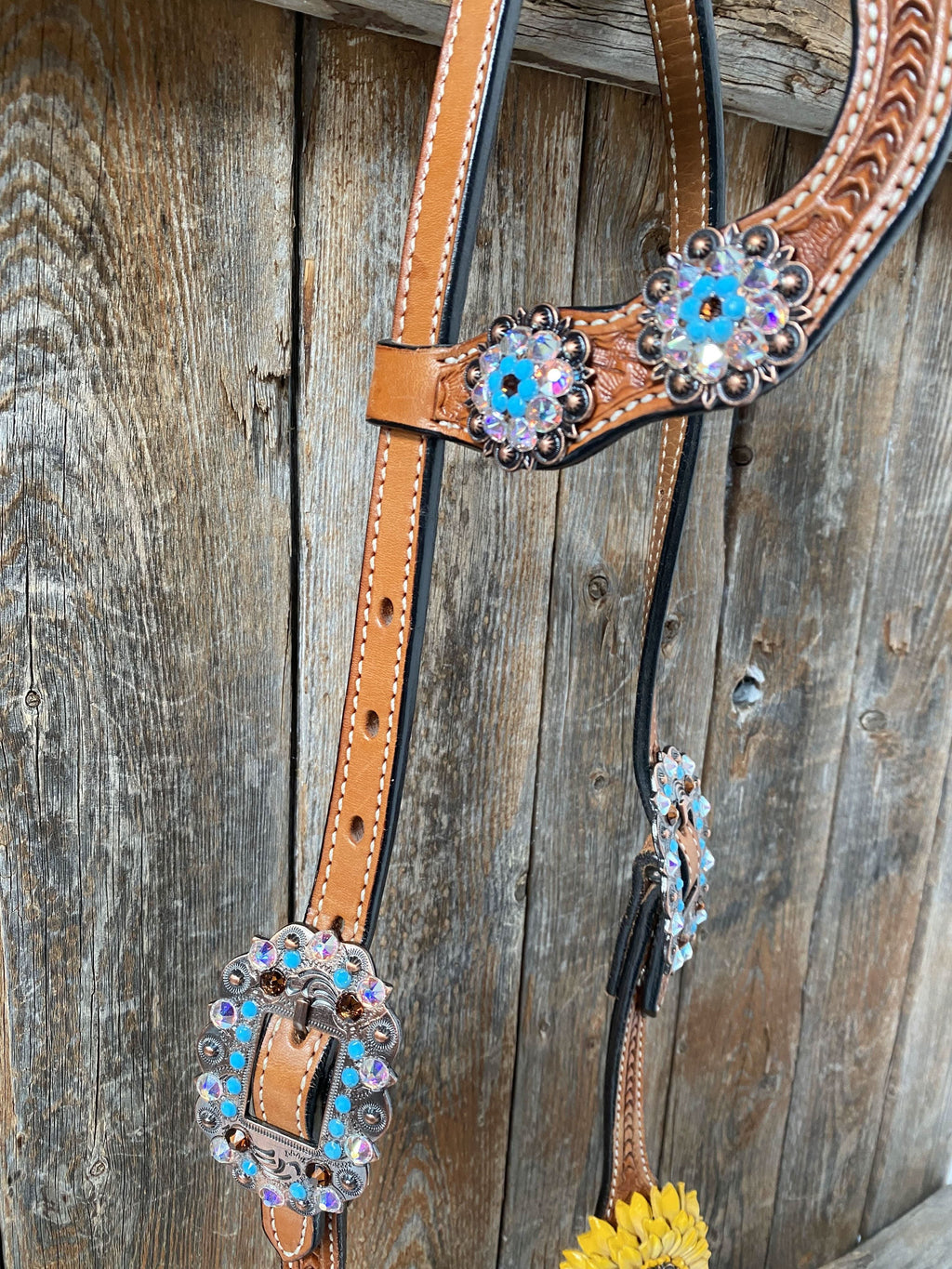 One Ear & Breastcollar -Yellow Daisy #OEBC422