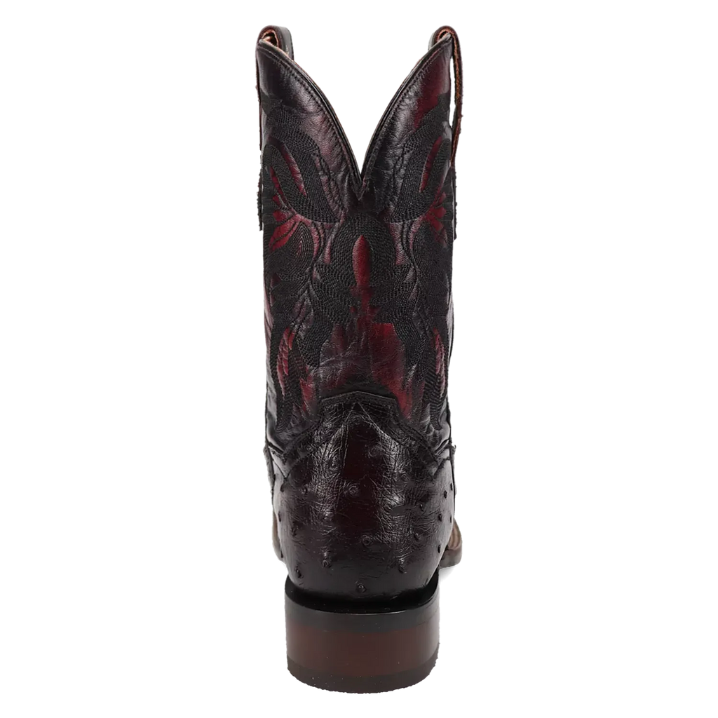 Dan Post Alamosa (Black Cherry)  - Men's Ostrich Skin Leather Cowboy Boots