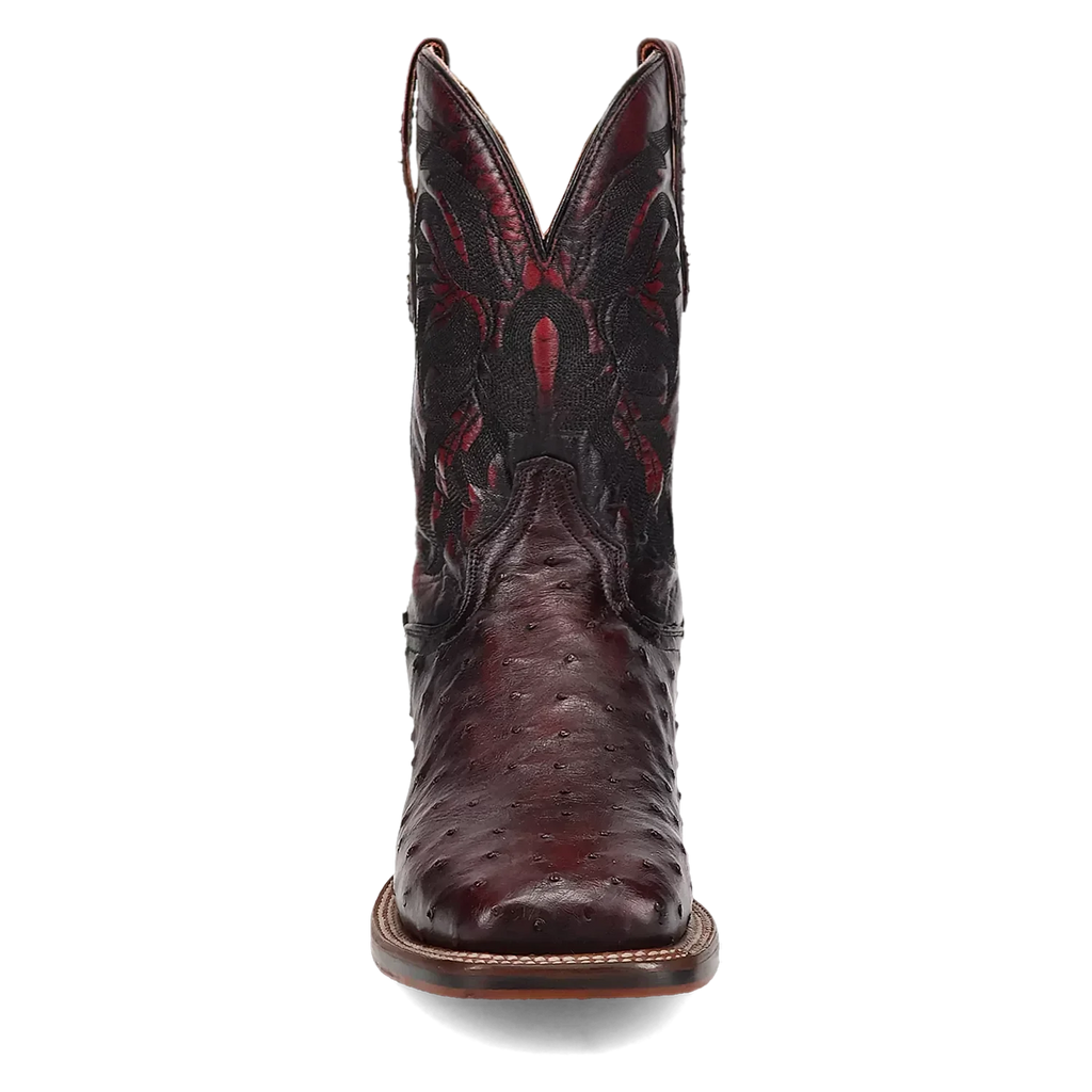 Dan Post Alamosa (Black Cherry)  - Men's Ostrich Skin Leather Cowboy Boots