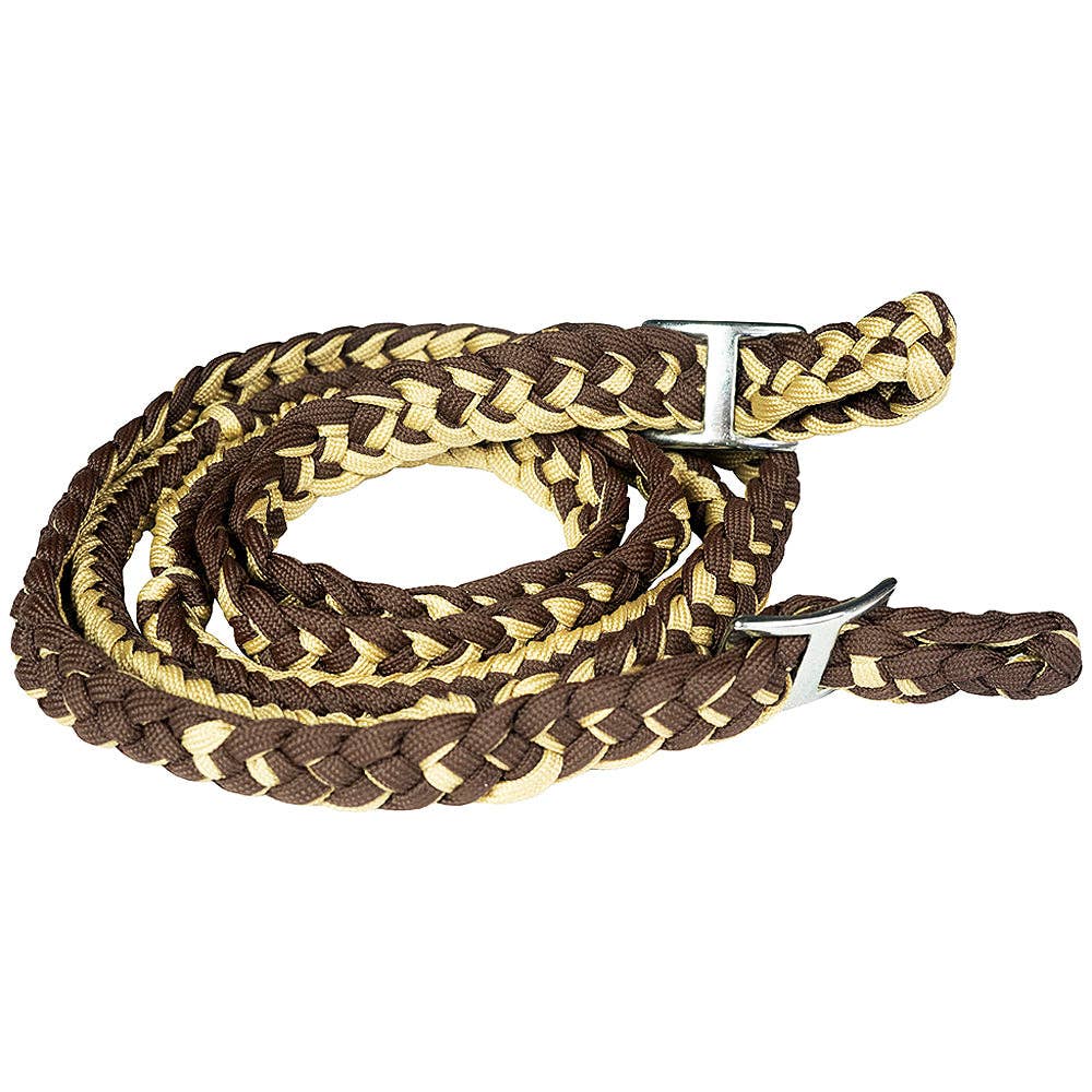 1" 8Ft Braided Poly Barrel Rein Horse Racing Flat Grip Knots
