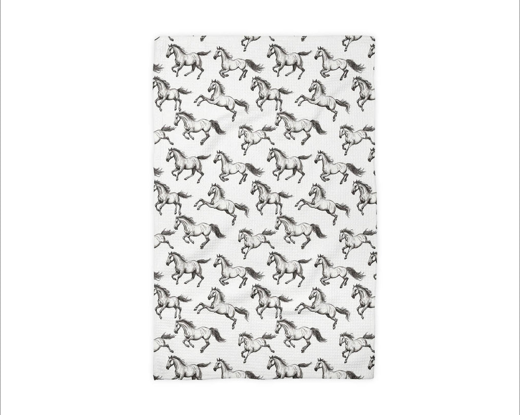 Horse Pony Equestrian Tack Kitchen Towel Waffle Gifts Farm