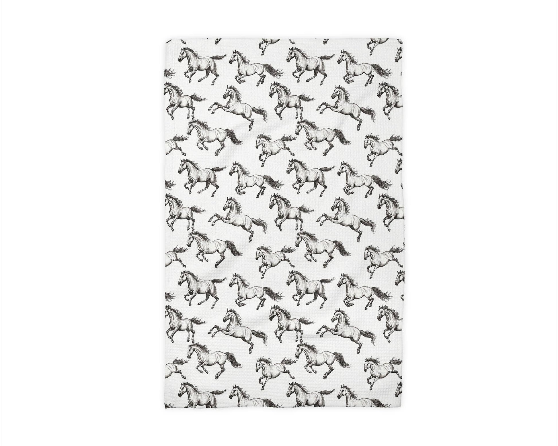 Horse Pony Equestrian Tack Kitchen Towel Waffle Gifts Farm