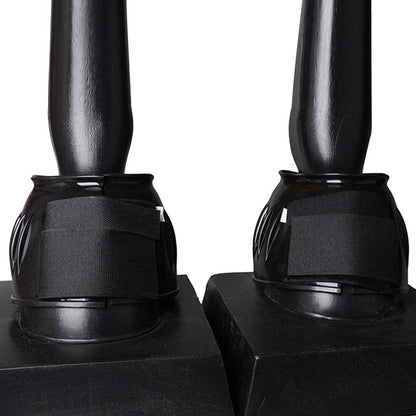 PVC Ribbed Double Hook and Loop Bell Boots Black