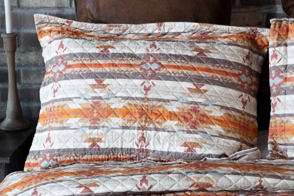 Wrangler Amarillo Sunset Southwestern Quilt Set – 3-Piece Bedding by Carstens