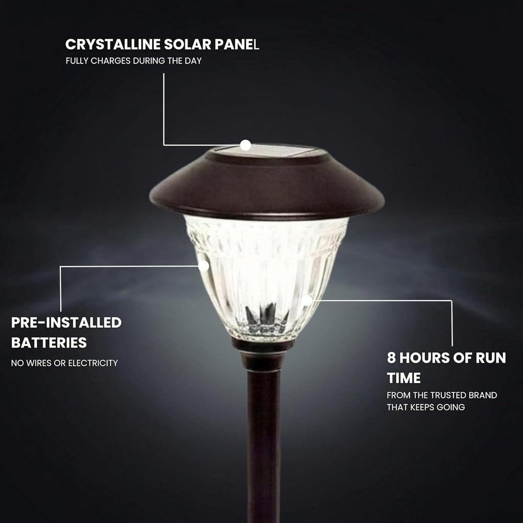 Energizer 10 Pack Solar LED Pathway Lights Outdoor-Stainless Steel