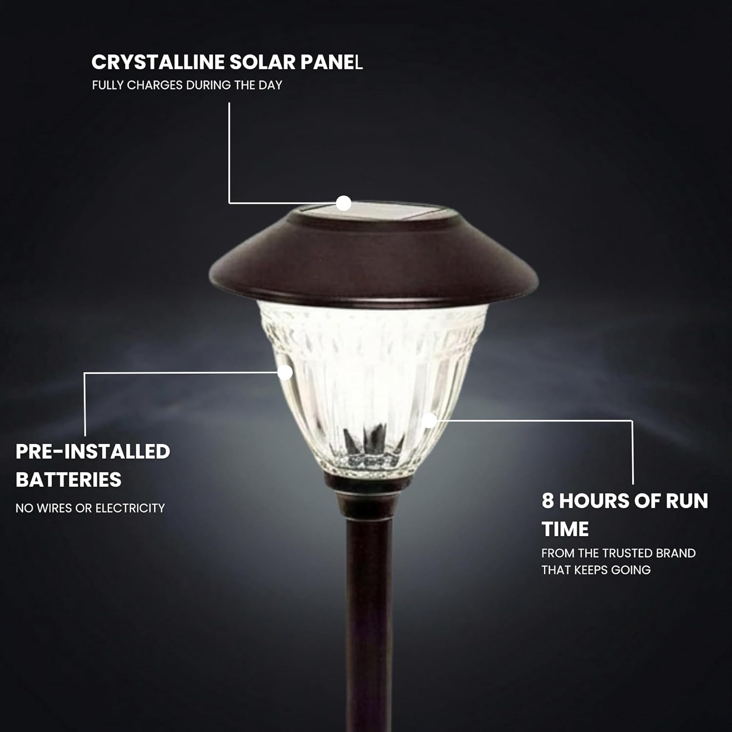 Energizer 10 Pack Solar LED Pathway Lights Outdoor-Stainless Steel