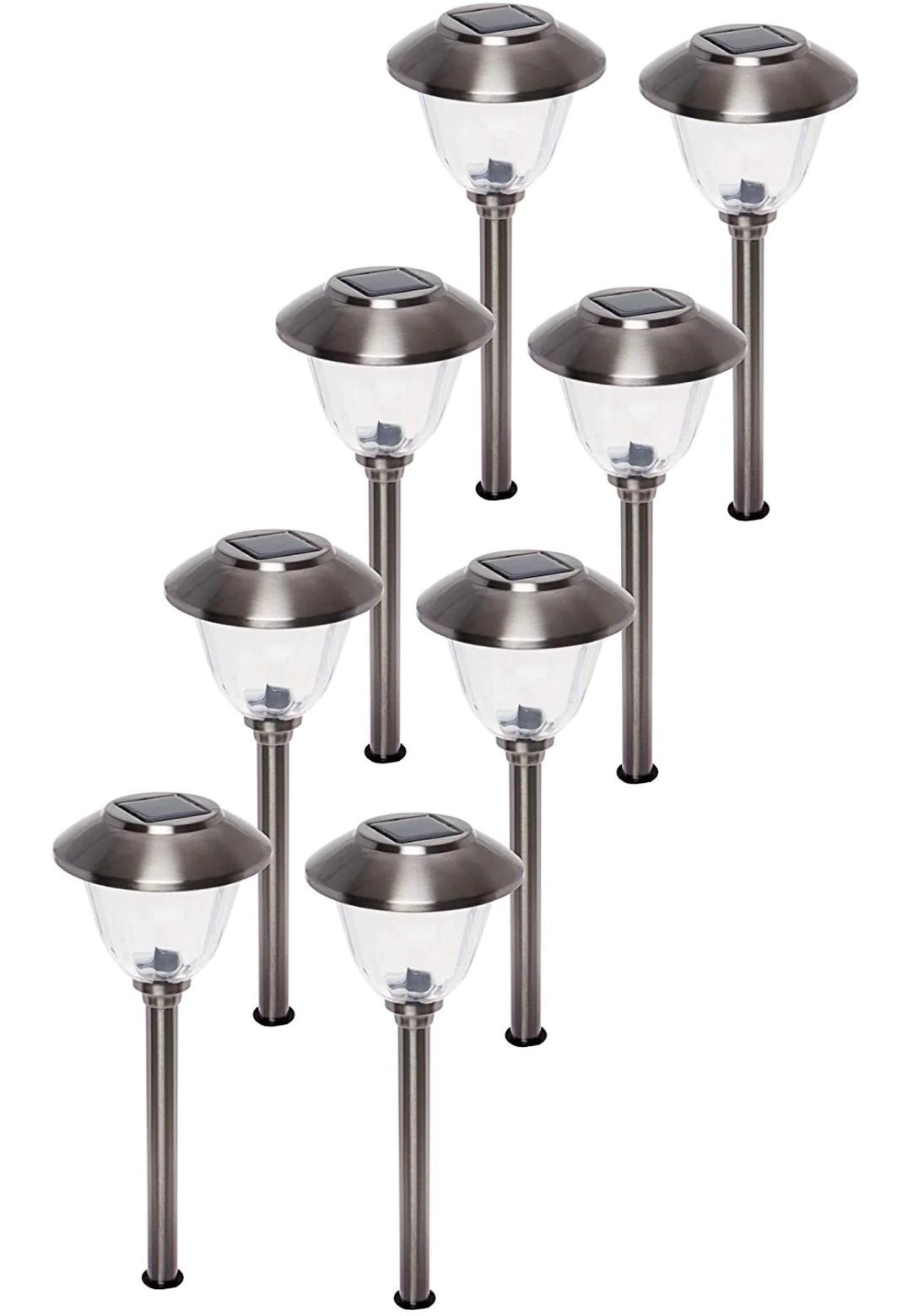 Energizer 10Pack Solar Pathway LED Lights Outdoor-Stainless Steel 15 Lumen ( Silver )