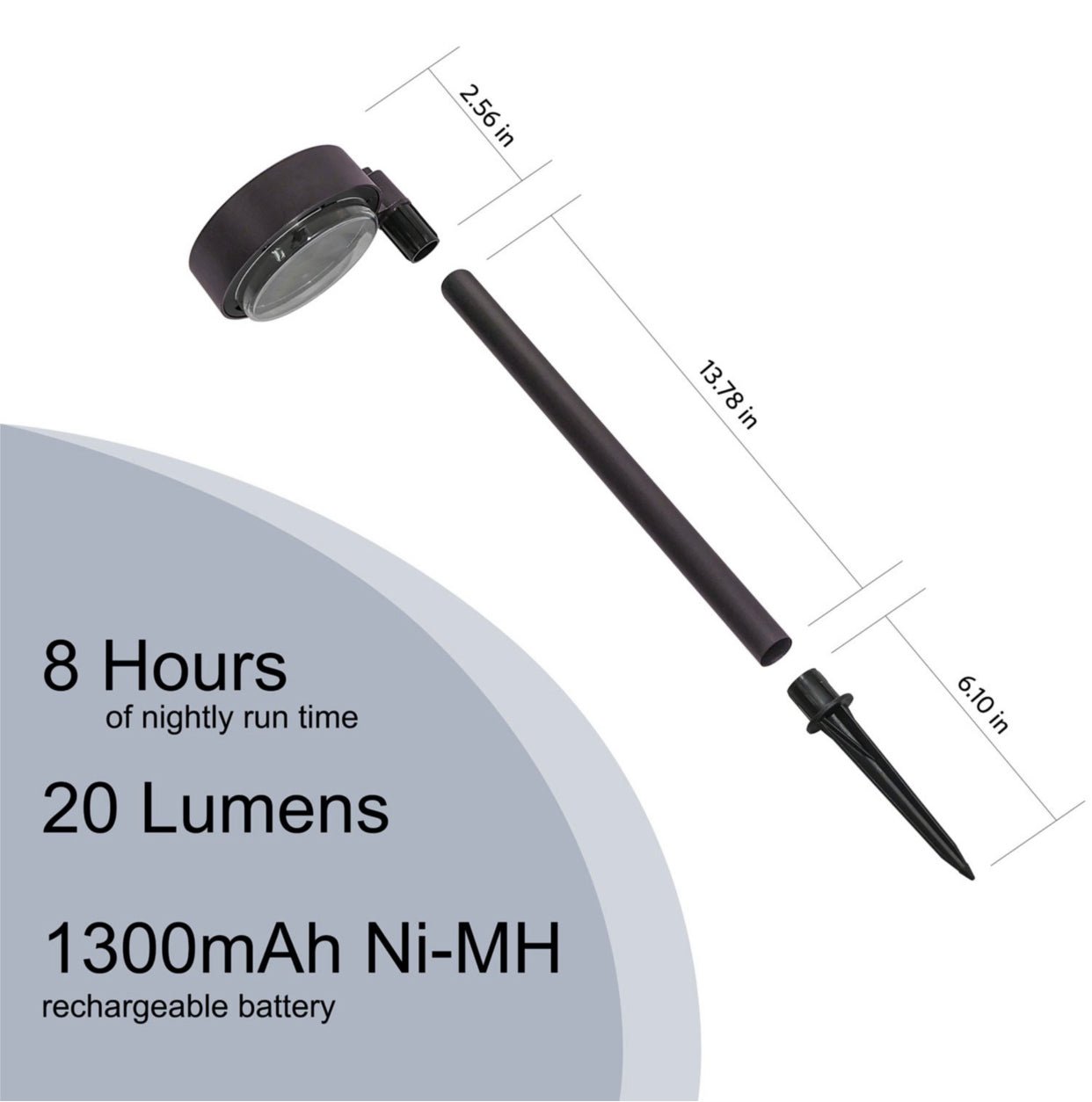 Energizer 20 Lumen Set of 4 Down light Aluminum Solar Pathway Lights