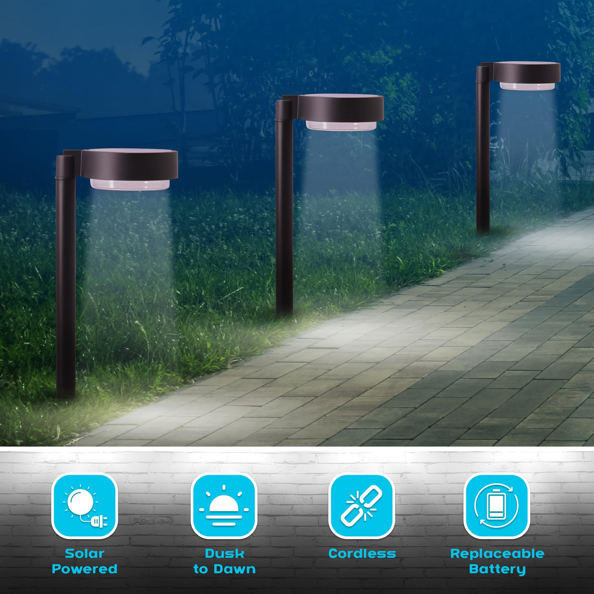 Energizer 20 Lumen Set of 4 Down light Aluminum Solar Pathway Lights