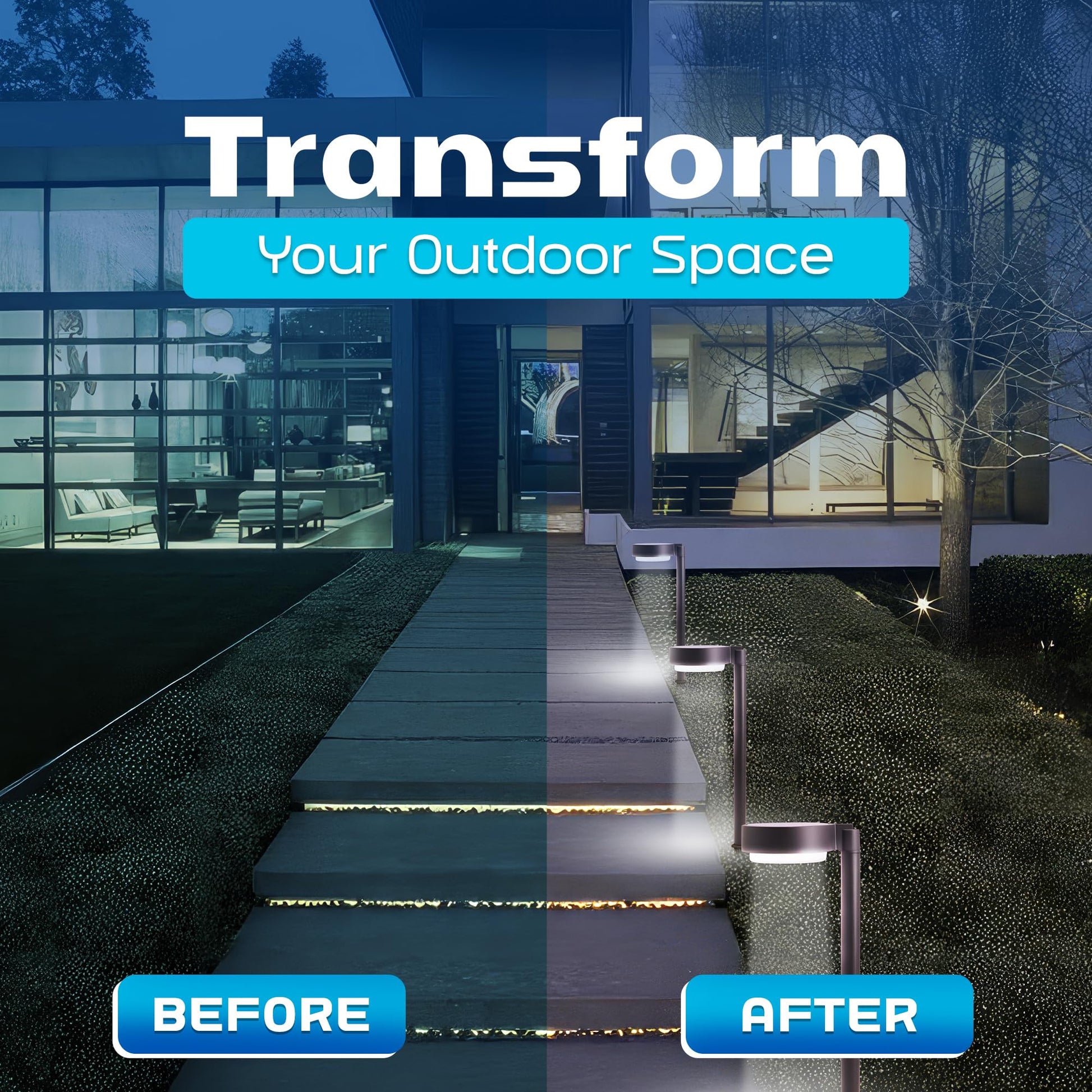 Energizer 20 Lumen Set of 4 Down light Aluminum Solar Pathway Lights