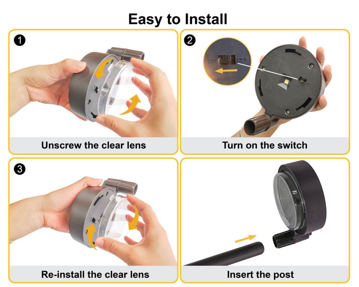 Energizer 20 Lumen Set of 4 Down light Aluminum Solar Pathway Lights
