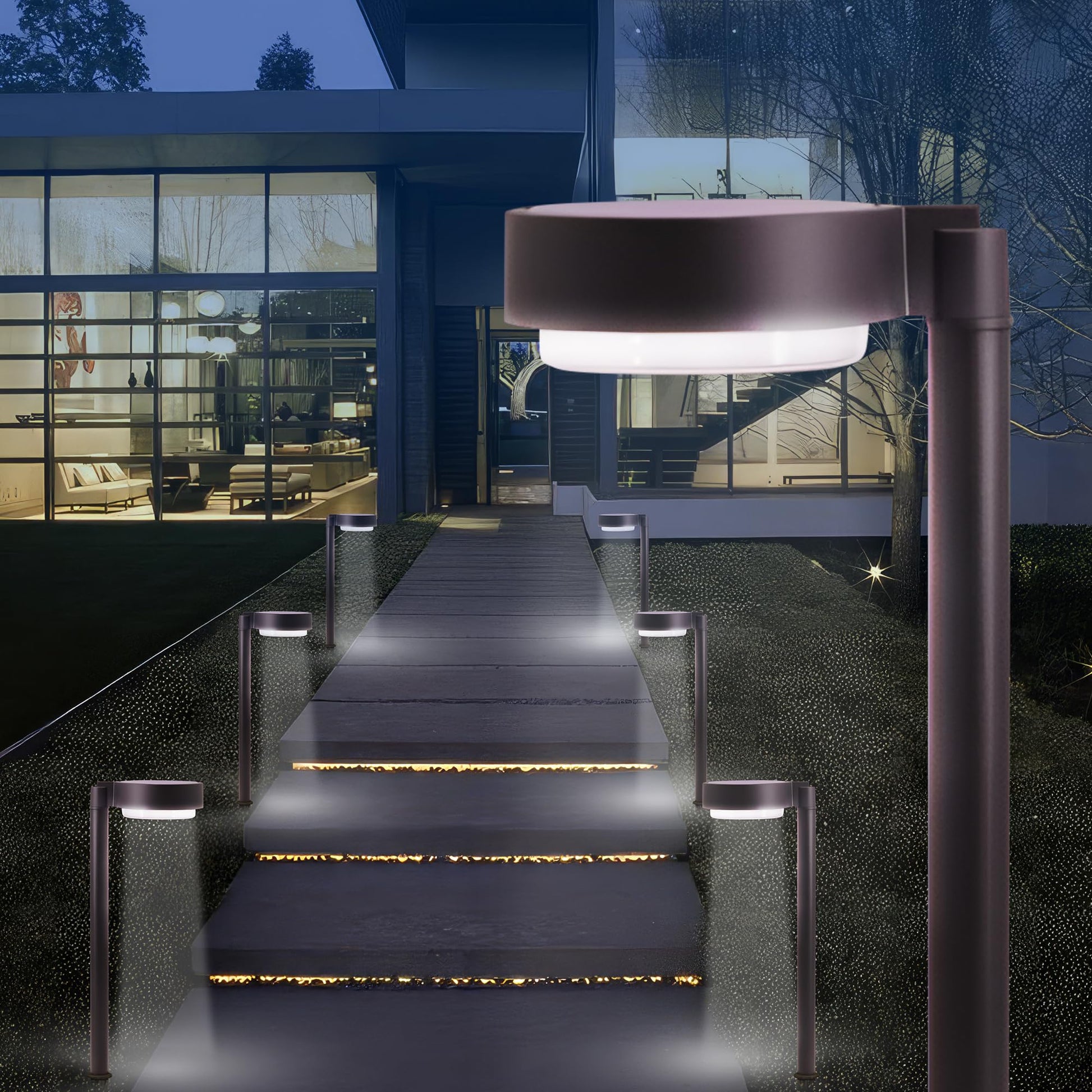 Energizer 20 Lumen Set of 4 Down light Aluminum Solar Pathway Lights