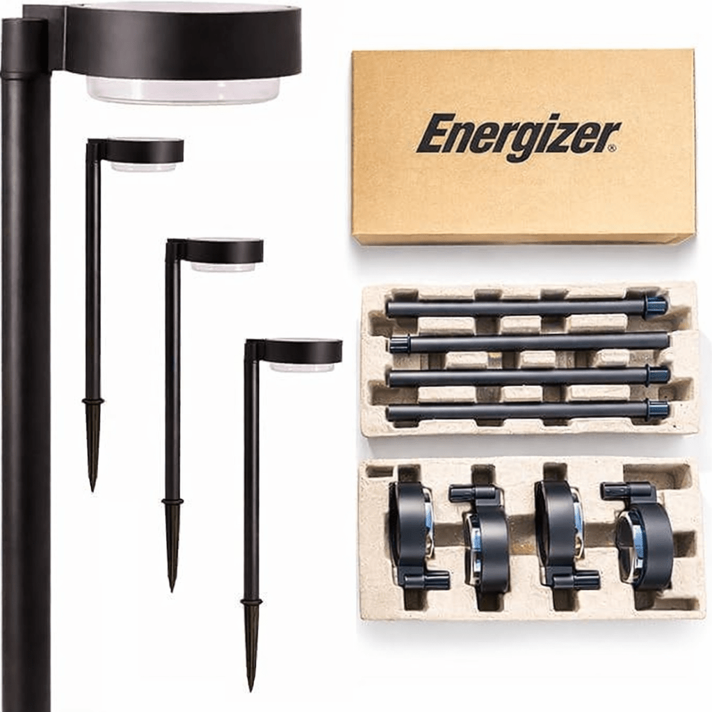Energizer 20 Lumen Set of 4 Down light Aluminum Solar Pathway Lights