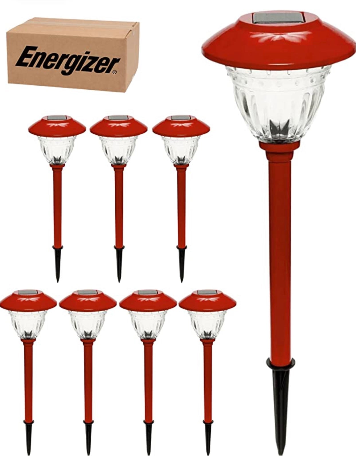 Energizer 8 Pack Color On Demand Solar Pathway Lights Outdoor-Stainless Steel(5 Colors)