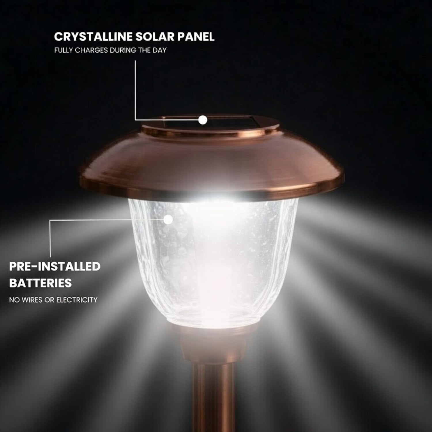 Energizer 8 Pack Color On Demand Solar Pathway Lights Outdoor-Stainless Steel(5 Colors)