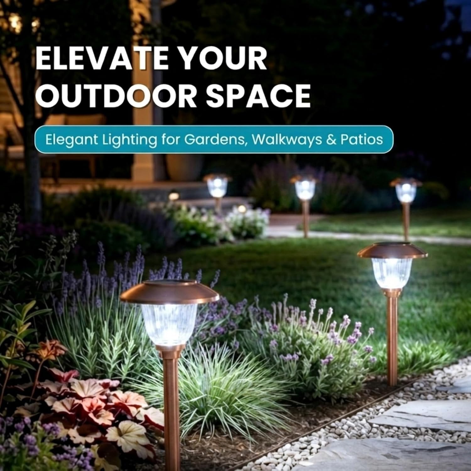 Energizer 8 Pack Color On Demand Solar Pathway Lights Outdoor-Stainless Steel(5 Colors)