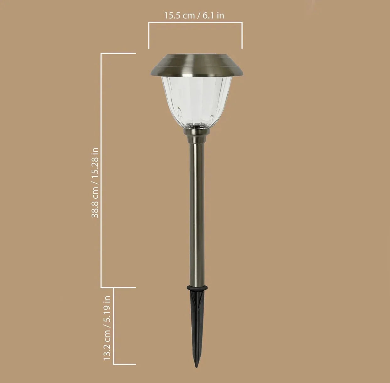 Energizer (SmartYard) 10 Pack Solar Pathway LED Lights Outdoor 15 Lumen-Stainless Steel