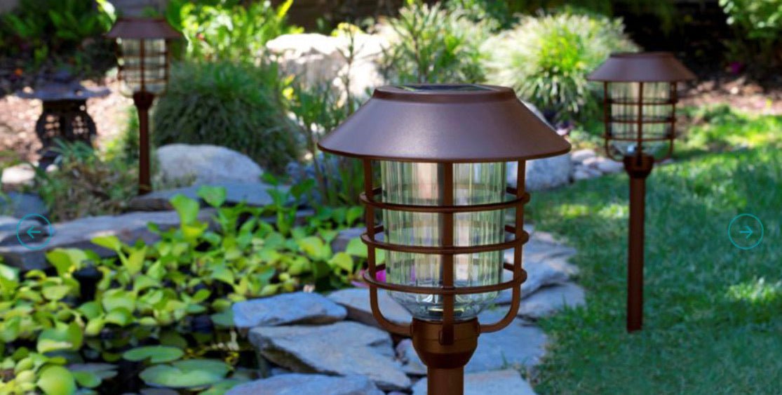 Energizer (SmartYard) 8-Pack Solar Pathway Lights – 10 Lumen Warm White LED, Aluminum & Glass, Dusk-to-Dawn Outdoor Landscape Lights
