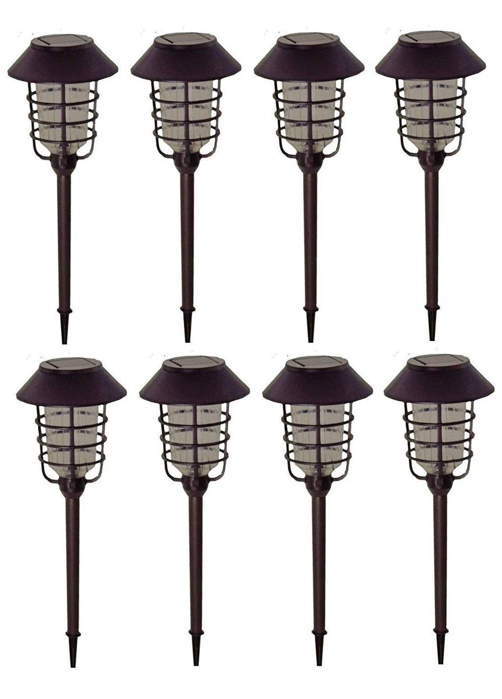 Energizer (SmartYard) 8-Pack Solar Pathway Lights – 10 Lumen Warm White LED, Aluminum & Glass, Dusk-to-Dawn Outdoor Landscape Lights