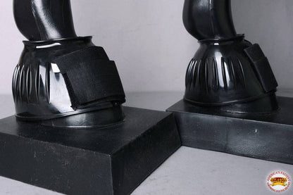 PVC Ribbed Double Hook and Loop Bell Boots Black